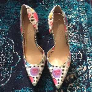 Jessica Simpson candy heart shoes